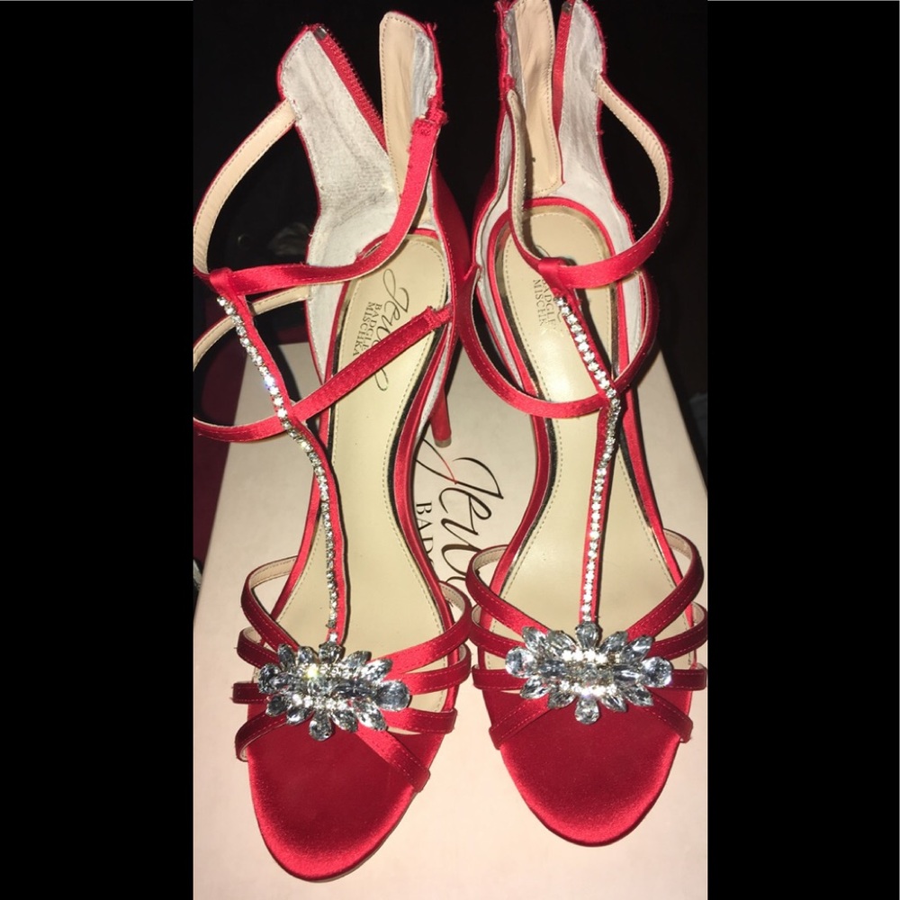 Red Satin Heels